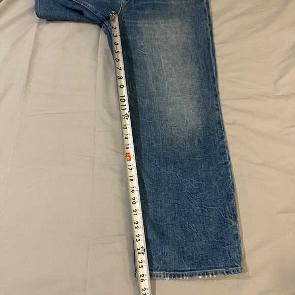 Hudson Los Angeles, Dark Blue, Cracked Detailed, Boot Cut/Wide Leg Jeans- 31 - Picture 8 of 9